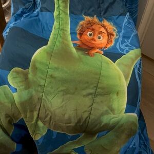 Kids' Blue and Green Dinosaur Comforter